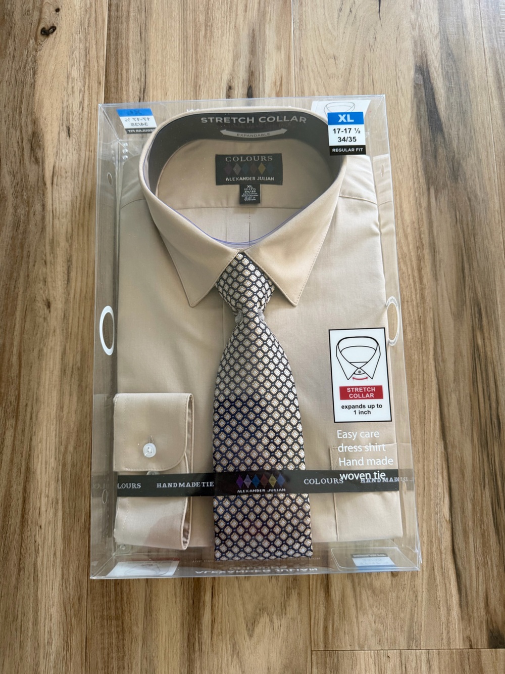 Alexander Julian Cream Dress Shirt with Patterned Tie